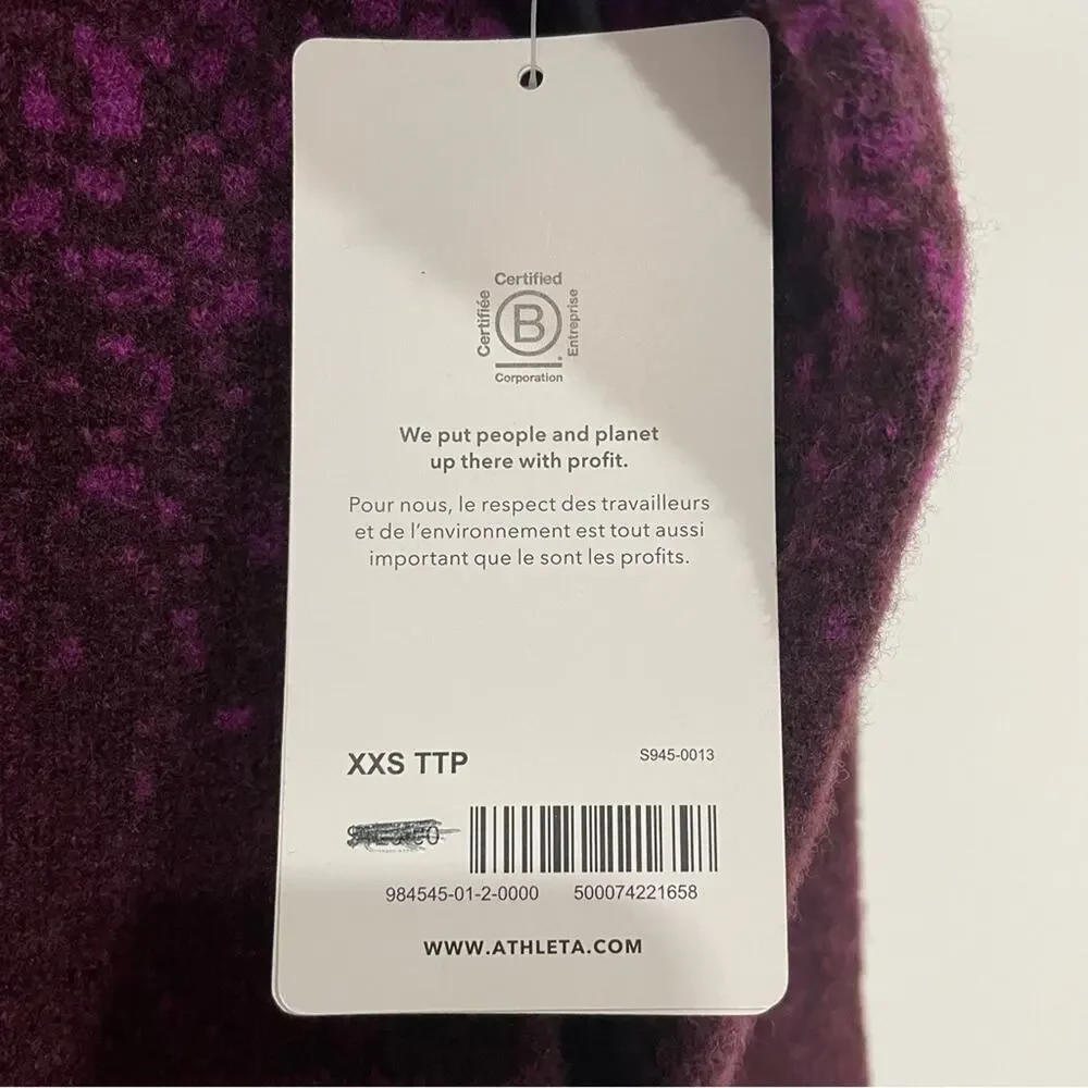 NWT NEW Athleta Hawthorn Textured Crew Wool Sweater